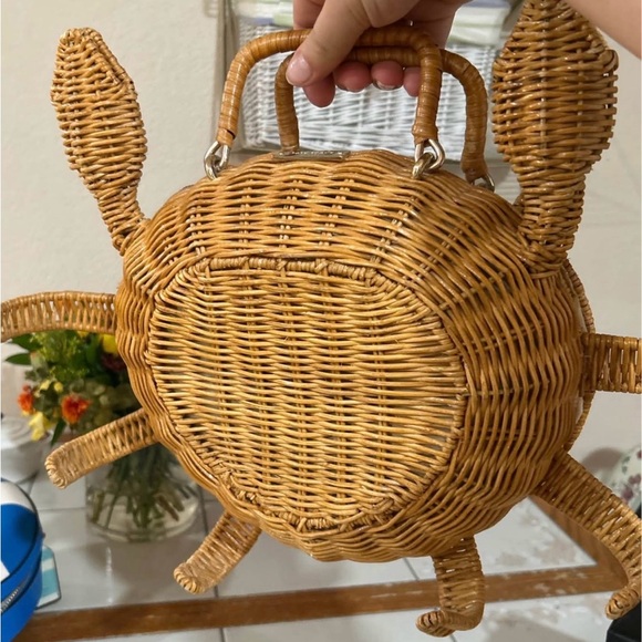 Kate Spade Brown Crab Wicker Bag - Picture 4 of 6